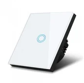 Wyłączniki światła i elektryczne - Maclean Włącznik dotykowy światła Maclean MCE702W pojedyńczy, szklany, biały z okrągłym przyciskiem, wymiary 86x86mm, z podświetleniem p MCE702W - miniaturka - grafika 1