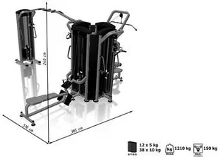 Marbo Sport Wieża 6-stanowiskowa MIDI MP-T002 - Atlasy do ćwiczeń - miniaturka - grafika 2