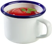 Wyposażenie lokali gastronomicznych - APS Kubek emaliowany 0,1 l, biało-niebieski | Enamelware 40636 - miniaturka - grafika 1