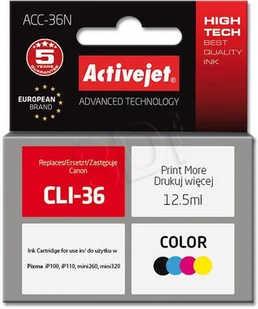 ActiveJet Tusz ACC-36N zamiennik Canon CLI-36 12,5ml czterokolorowy ACC-36N - Tusze zamienniki - miniaturka - grafika 2