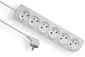 Przedłużacze i rozgałęźniki - Elgotech Przedłużacz 6 gniazdowy z uziemieniem 3x1,5 10m Biały PSN-6010-1,5 - miniaturka - grafika 1