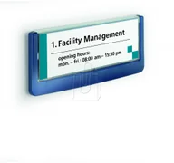 Dekoracje domu - Durable Tabliczka informacyjna Click Sign Durable 149mm x 52,5mm granatowa 486007 - miniaturka - grafika 1