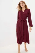 Szlafroki damskie - Luisa Moretti Damski bambusowy szlafrok CHANTAL Bordowy M - miniaturka - grafika 1