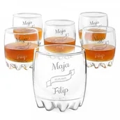 Wesele i ślub - Murrano Szklanki grawerowane sylwana x6 data dla pary na ślub rocznicę 6xSZS-012 - miniaturka - grafika 1