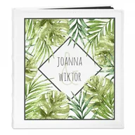 Albumy fotograficzne - NA Murrano Album Zdjęcia Duży Dla Pary Zielone Liście Nadruk ALB-BC-BK-UV-019 - miniaturka - grafika 1