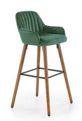 Taborety i hokery - Zielony barowy hoker welurowy z oparciem F9-B84 - miniaturka - grafika 1
