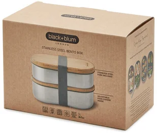 Black+Blum Stalowy pojemnik na żywność Bento Box almond / grey BAM-BT-L016 - Lunch boxy - miniaturka - grafika 5