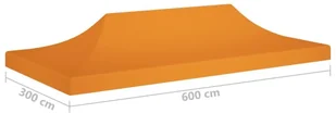vidaXL Dach do namiotu imprezowego, 6 x 3 m, pomarańczowy, 270 g/m - Pawilony ogrodowe - miniaturka - grafika 7