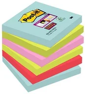 Etykiety samoprzylepne i bloki etykiet - Post-It 3M Bloczek samoprzylepny Super sticky, (654-6SS-MIA), 76x76mm, 6x90 kart., paleta Miami 3M-70005291227 - miniaturka - grafika 1