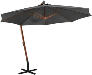 vidaXL Parasol ogrodowy na jodłowym słupku antracyt 3,5x2,9 m 313768 - Parasole ogrodowe - miniaturka - grafika 2