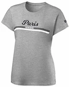 Koszulki sportowe męskie - Wilson Wilson T-shirt męski PARIS 2021 TECH T-SHIRT szary szary (Heather Grey) / niebieski (morski) / biały S WRA800402SM - miniaturka - grafika 1