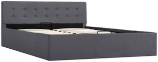 vidaXL Rama łóżka z podnośnikiem, ciemnoszara, tkanina, 140x200 cm - Łóżka - miniaturka - grafika 2