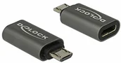 Adaptery i przejściówki - Delock 65927 USB 2.0 Micro-B USB typ-C antracyt / adapter, 65927 65927 - miniaturka - grafika 1