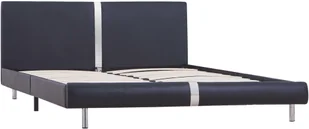 vidaXL Rama łóżka, czarna, sztuczna skóra, 120 x 200 cm - Łóżka - miniaturka - grafika 2