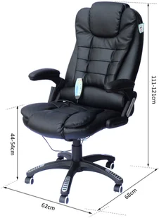 Fotel biurowy, krzesło biurowe Homcom FOTEL MASUJĄCY BIUROWY MASAŻ GRZANIE czarny - Fotele i krzesła biurowe - miniaturka - grafika 2