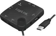 Huby USB - LogiLink HUB USB 3-portowy USB 2.0 + czytnik kart pamięci czarny UA0344 UA0344 - miniaturka - grafika 1