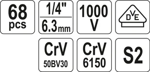 Yato YT-39009 68 szt. - Zestawy narzędziowe - miniaturka - grafika 7