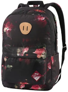 Nitro URBAN PLUS Daypack plecak damski, na co dzień, na rower, ładny plecak, torba szkolna, plecak kurierski, plecak damski, plecak z kwiatowym wzorem, czarny różowy (wielokolorowa) - 1211-878089 1211-878089 - Plecaki - miniaturka - grafika 2