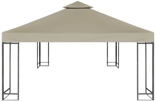 vidaXL Zadaszenie altany, 2-poziomowe, 310 g/m, 3 x 3 m, taupe - Pawilony ogrodowe - miniaturka - grafika 2