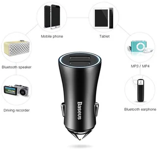 Baseus BASEUS Ładowarka Samochodowa 2x USB QC 3.0 4.8A BS-GC - Ładowarki samochodowe - miniaturka - grafika 19
