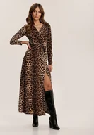 Sukienki - Ciemnobrązowa Sukienka Brightfreeze - miniaturka - grafika 1