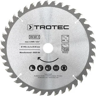TROTEC Zestaw tarcz do drewna do pilarki  190 mm (40 zębów), 3-częściowy - Tarcze do pił - miniaturka - grafika 2