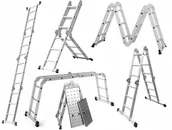 Drabiny - Drabina aluminiowa przegubowa 4x3 Higher + podest - miniaturka - grafika 1