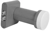 Konwertery satelitarne - Digitalbox Cyfrowy głośnik Twin LNB do podłączenia do 2 odbiorników satelitarnych (190 mA, 40 mm) szary - miniaturka - grafika 1