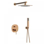 Zestawy prysznicowe - Laveo Bateria natryskowa podtynkowa z zestawem Polla BAP 801P różowe złoto - miniaturka - grafika 1