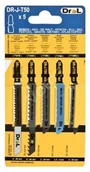 Piły ręczne - DREL Brzeszczoty do wyrzynarek DR-J-T50 75/2,5 75/4 50/2 50/1,2 50/2mm 5szt Typ chwytu "T" - miniaturka - grafika 1