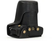 Akcesoria fotograficzne - MegaGear megagear "EVER Ready" torba skórzana torba na aparat, soczewka, dolny otwór Version  pokrowiec ochronny na Olympus OM-D E-M5 Mark II 12  40 MM, czarny MG990 - miniaturka - grafika 1