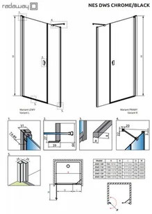 Radaway Nes DWS I Drzwi wnękowe 120x200 cm wersja prawa profile chrom szkło przezroczyste EasyClean 10028120-01-01R - Ścianki i drzwi prysznicowe Radaway Nes DWS I Drzwi wnękowe 120x200 cm wersja prawa profile chrom szkło przezroczyste EasyClean 10028120-01-01R - Ścianki i drzwi prysznicowe - miniaturka - grafika 1