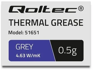 Qoltec Pasta termoprzewodząca | 4.63W/m-K | 0,5g | szara (51651) - Pasty i materiały termoprzewodzące - miniaturka - grafika 2
