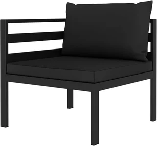 vidaXL 5-cz. zestaw wypoczynkowy z poduszkami, aluminium, antracyt - Meble ogrodowe - miniaturka - grafika 4