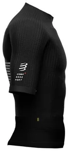 Compressport triathlonowa koszulka kompresyjna TRI POSTURAL SS TOP czarna - Koszulki sportowe męskie - miniaturka - grafika 3