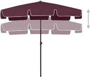 VidaXL Parasol plażowy, czerwony, 200x125 cm 314731 VidaXL - Parasole ogrodowe - miniaturka - grafika 5