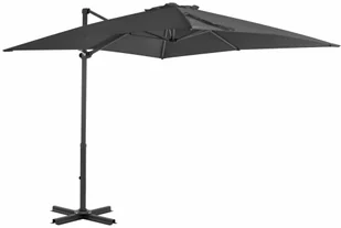 vidaXL Parasol wiszący z aluminiowym słupkiem, 250x250 cm, antracytowy - Parasole ogrodowe - miniaturka - grafika 2