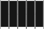 Parawany - vidaXL Parawan 5-panelowy, czarny, 250 x 180 cm vidaXL - miniaturka - grafika 1