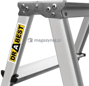 Drabina aluminiowa, dwustronna, 2 stopnie, wytrzymałość: 125-150 kg (wytrzymałość 125 kg) - Drabiny - miniaturka - grafika 6