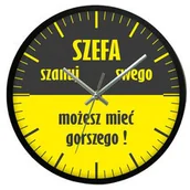 Zegary - Atrix Zegar ścienny solid szanuj szefa ATE2013SZ4 - miniaturka - grafika 1