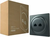 Systemy inteligentnych domów - Fibaro Gniazdko Walli N Ethernet Outlet antracytowy - miniaturka - grafika 1