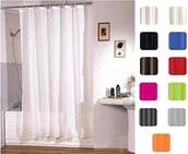 Zasłony prysznicowe - MSV Anti-Schimmel zasłona prysznicowa  antybakteryjna, nadający się do prania, wodoszczelna, z 12 oczkami do zasłony prysznicowej  poliester, "biały" 180 x 200 cm 140291 - miniaturka - grafika 1