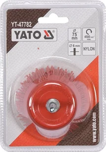 YATO SZCZOTKA TARCZOWA 75MM NYLON TRZPIEŃ NA WIERTARKĘ YT-47782 - Frezy - miniaturka - grafika 3