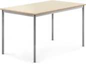 Stoły i stoliki do biura - AJ Produkty Stół BORS, 1400x800x760 mm, laminat brzoza, szary aluminium - miniaturka - grafika 1