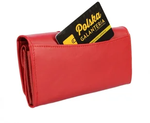 PolskaGalanteria.pl Portfel Damski PolskaGalanteria Długi Suwak Skóra Naturalna Lakierowana Klapka Wzór III KP D402 - Portfele - miniaturka - grafika 4