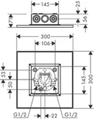 Deszczownice - Axor ShowerSolutions Deszczownica sufitowa 30x30 cm chrom 35321000 - miniaturka - grafika 1