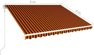 vidaXL Automatycznie zwijana markiza, 400x300 cm, pomarańczowo-brązowa vidaXL - Markizy - miniaturka - grafika 7