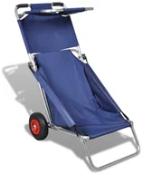 Fotele i krzesła ogrodowe - vidaXL vidaXL Wózek, fotel na kółkach ze stolikiem, 3w1, niebieski. - miniaturka - grafika 1
