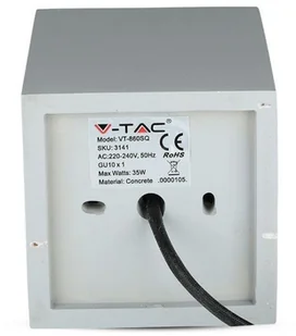v-tac Oprawa V-TAC GIPS BETON GU10 Natynkowy Kwadrat Szary/Złoto VT-860 - Oprawy, klosze i abażury - miniaturka - grafika 5