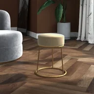 Pufy i podnóżki - shumee Okrągły stołek ciemnoszary obity aksamitem - miniaturka - grafika 1